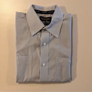 Wrangler Men's George Strait Button Down - Blue/ White